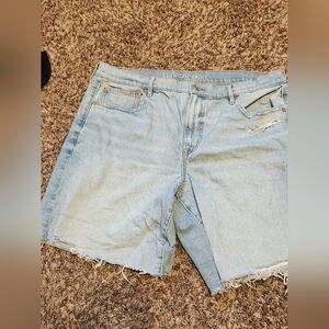 American Eagle Outfitters Light Blue Denim Shorts, Bermudas, Size 14, No Stretch